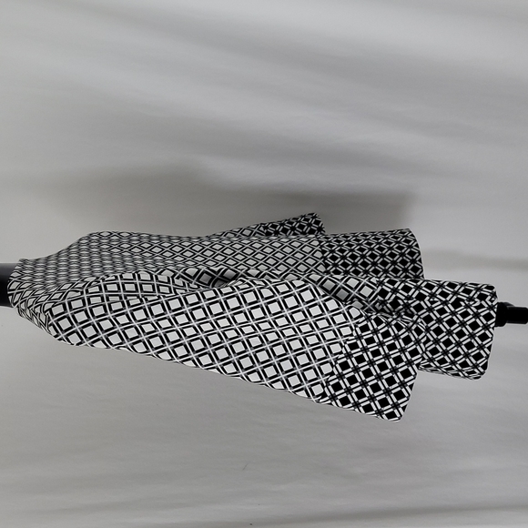 Vintage Andria Lieu Black and White Diamond Open Blazer Jacket SZ P/L - Picture 6 of 7